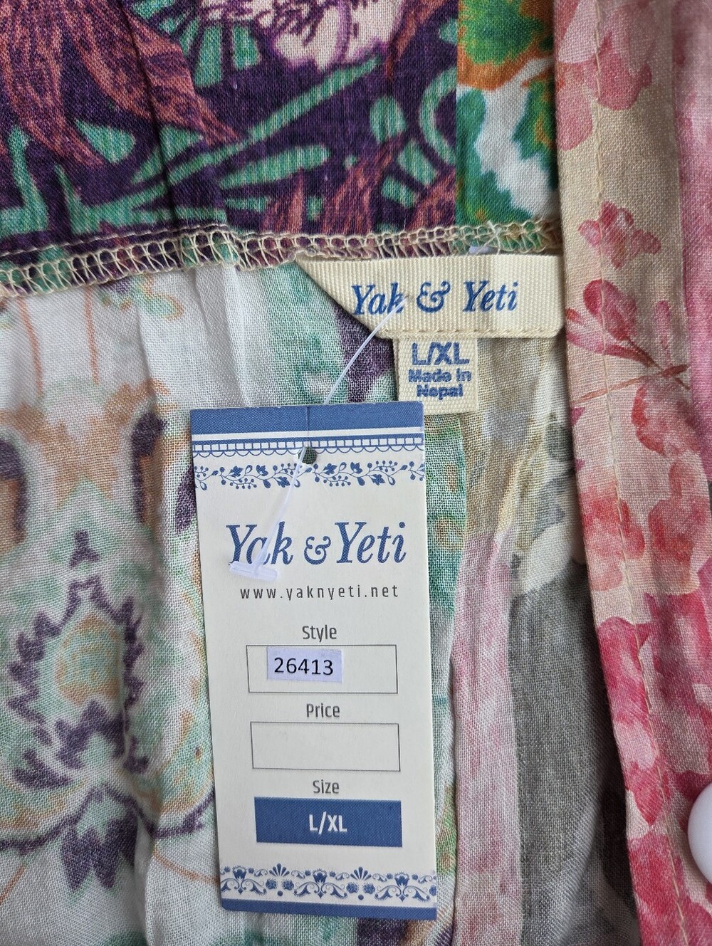 Yak & Yeti - Patchwork Multicolor Wide-Leg Jumpsuit Overalls - Size L/XL - Picture 7 of 16